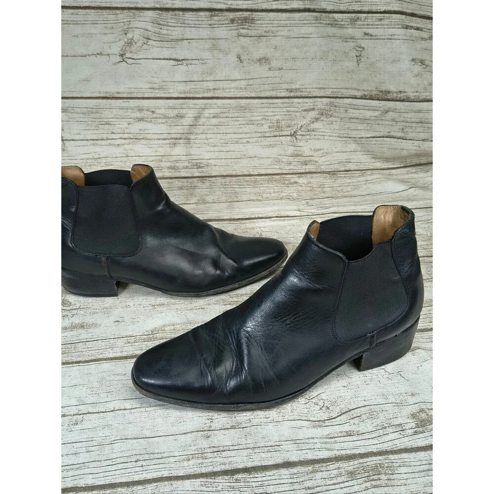 Paul Smith Black Leather Slip On Boots Men Size 42